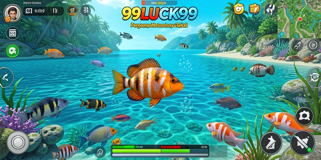 Screenshot menampilkan aksi memancing yang seru dalam 99LUCK99.