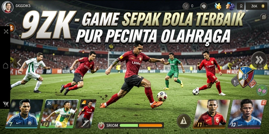 Gameplay 9ZK yang mendebarkan dalam aksi sepak bola.