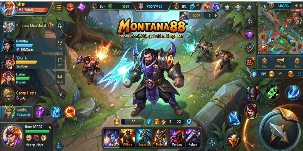 Tampilan gameplay MOBA yang seru di MONTANA88