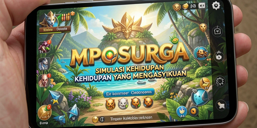 Screenshot MPOSURGA memperlihatkan karakter dalam aktivitas sehari-hari yang mengasyikkan.