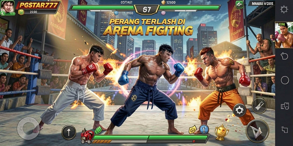 Gameplay PGSTAR777 yang intens dalam aksi Fighting.