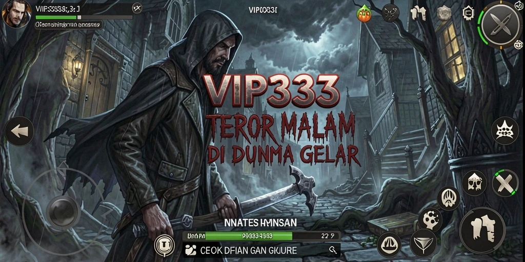 Screenshot utama menunjukkan gameplay menegangkan di tengah kegelapan.